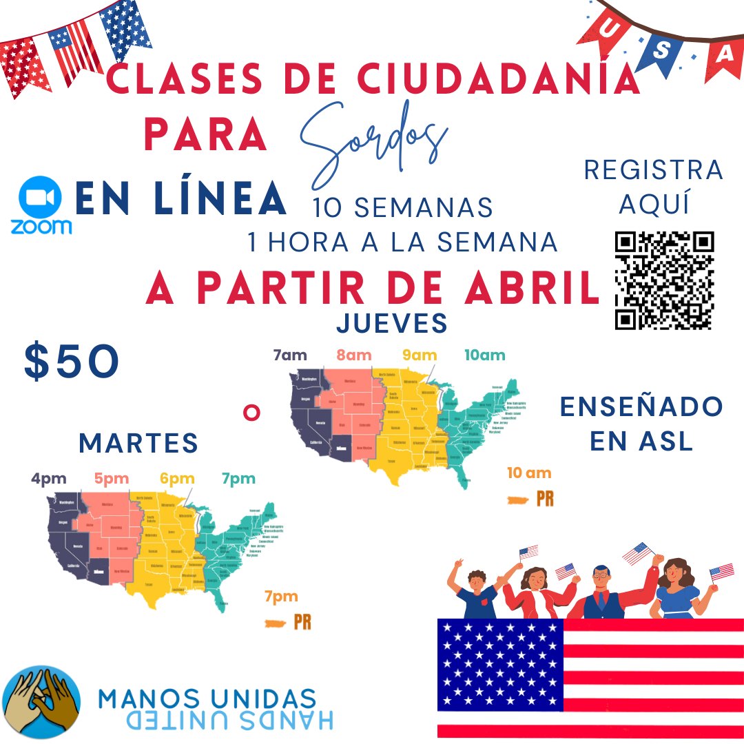 Deaf citizenship class flyer Spanish