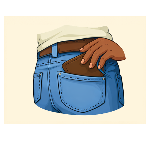 I am reaching for my wallet.