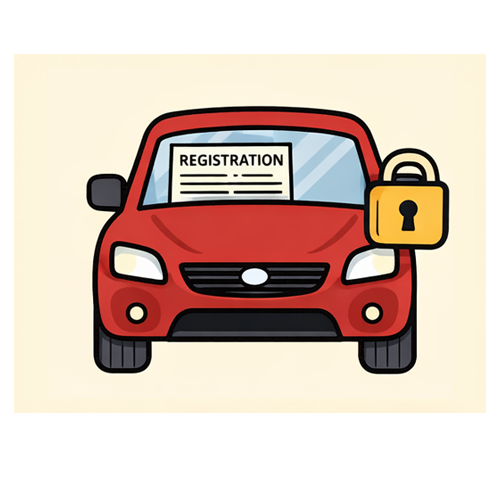 My registration is in the vehicle.