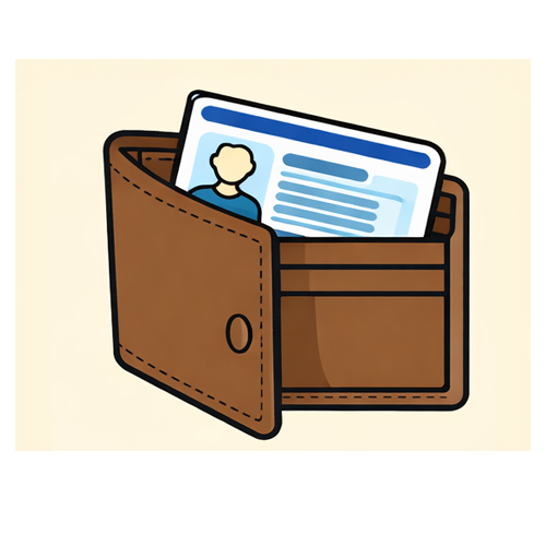 My license is in my wallet.