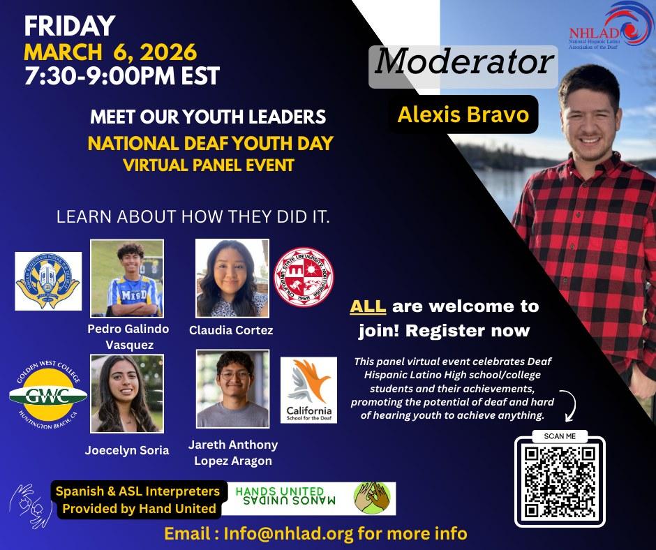 National Deaf Youth Day virtual panel hosted by NHLAD