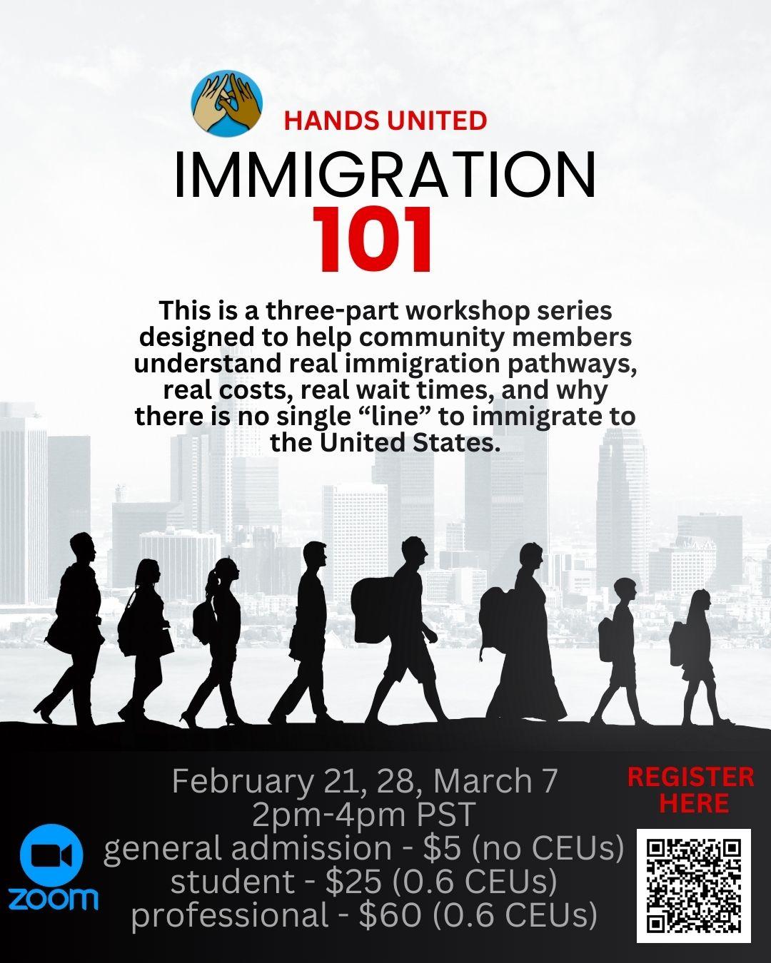 Immigration 101 flyer for Hearing community members